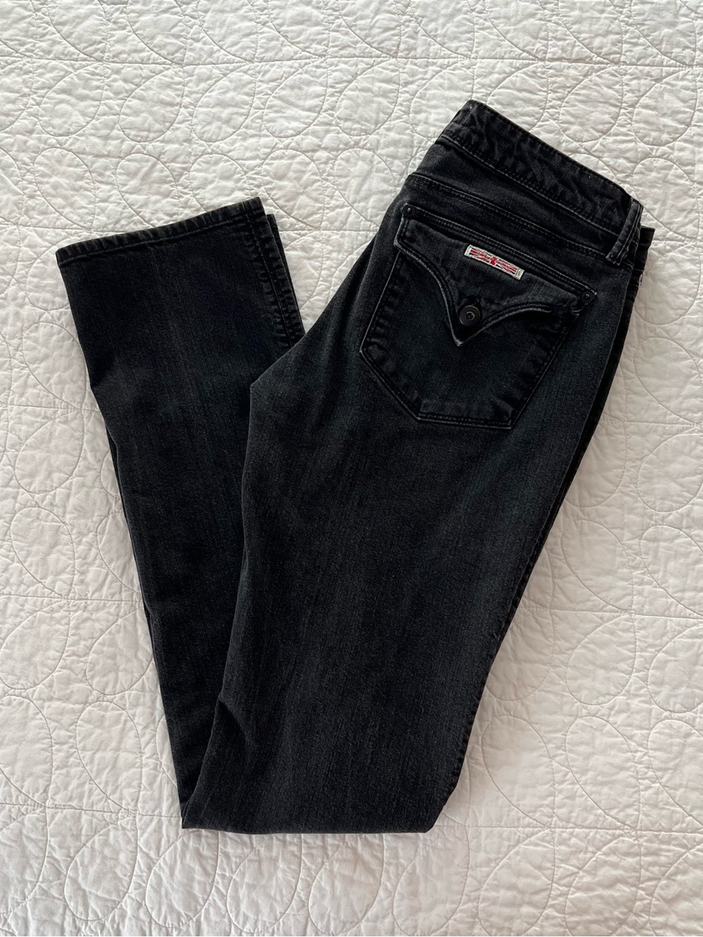 Hudson Black Mid-Rise Boot Cut Designer Jeans Y2K Edgy IndieSleaze Made in USA